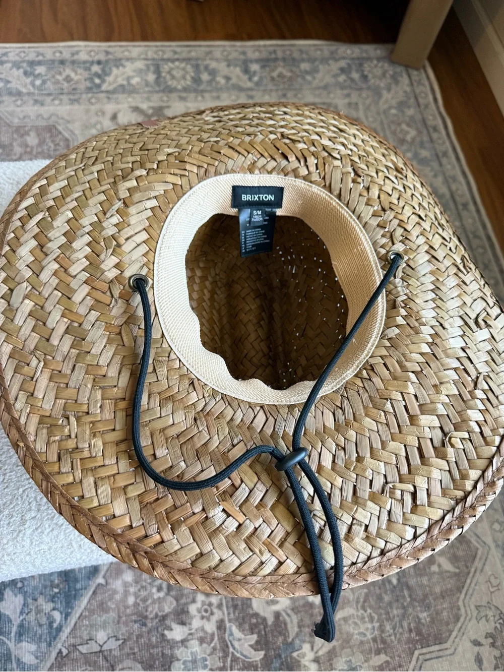 Brixton Straw Hat with Adjustable Chin Strap - Size S/M